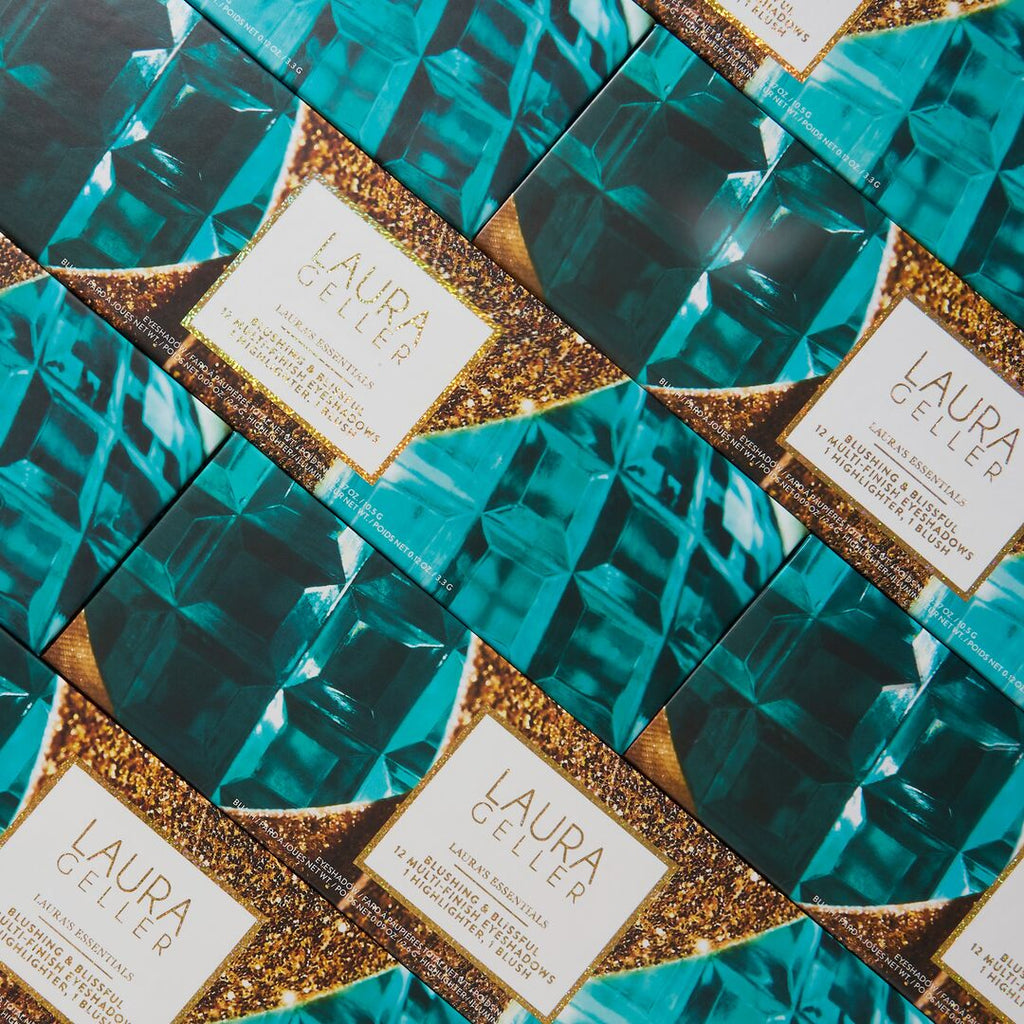 Laura's Essentials Blushing & Blissful 12 Multi-Finish Eyeshadows 1 Highlighter, 1 Blush