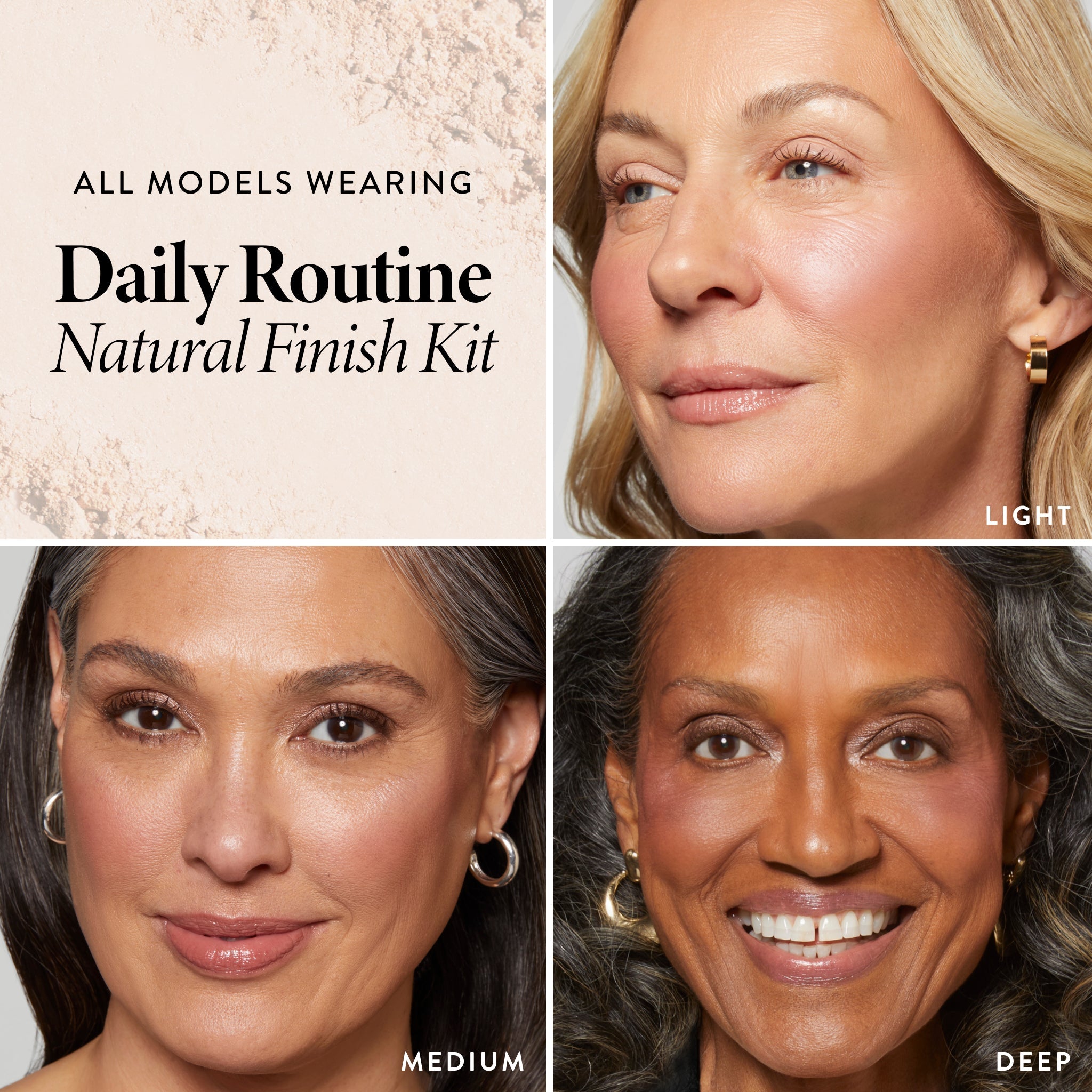 The Daily Routine: Natural Finish Full Face Kit (4 PC)